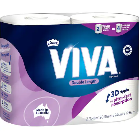 Viva Double Length Paper Towel 2 x 120 pack